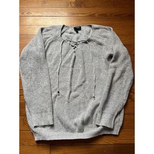 Gray Tie Front Woman's Sweater Size S